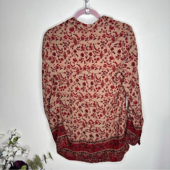 FREE PEOPLE Bellflower Blazer Ornate Floral Pink Purple {3H38} - Picture 4 of 6